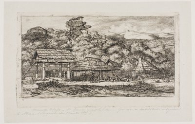 Native Barns and Huts at Akaroa, Banks