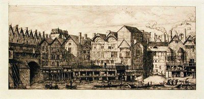 City Gate Towards the End of the 17th Century, Paris by Charles Meryon