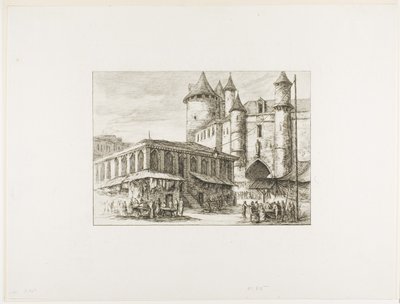 The Grand Châtelet, Paris, c. 1780, after an earlier drawing by Charles Meryon