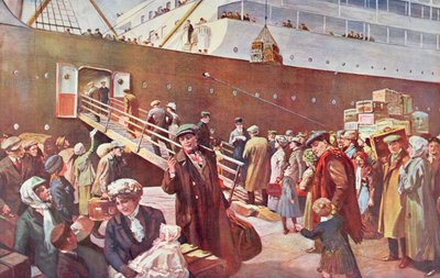 Emigrants bound for Canada aboard RMS Empress, Liverpool by Charles Mills Sheldon