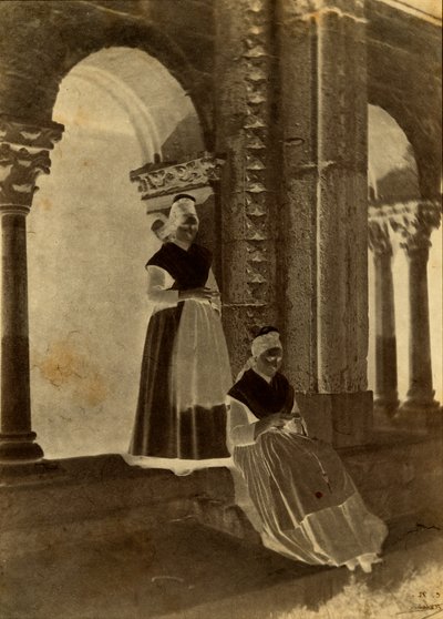 Arlésiennes in the Cloister of Saint-Trophime, Arles by Charles Nègre