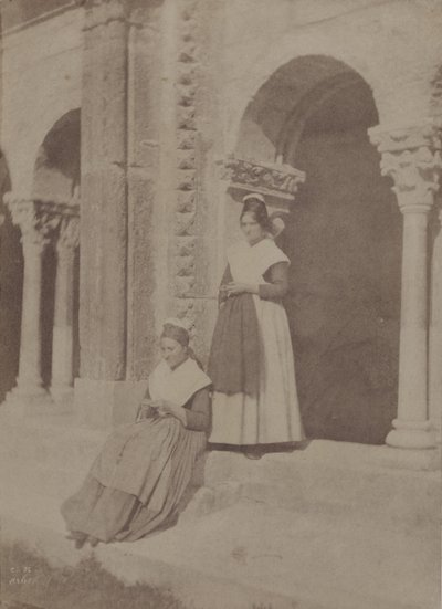 Arlésiennes in the Cloister of Saint-Trophime, Arles by Charles Nègre