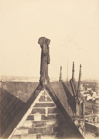 The Angel of the Resurrection on the Roof of Notre-Dame, Paris by Charles Nègre