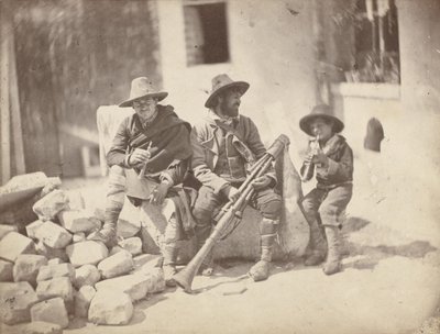 Seated Pifferari, Italian Street Musicians by Charles Nègre