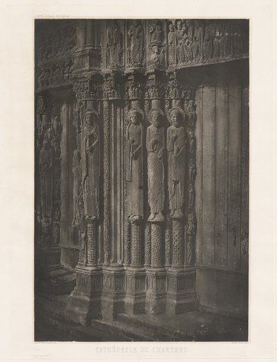 Plate XIII – Chartres Cathedral, Statue Columns in the Central Door of the Royal Entrance by Charles Nègre