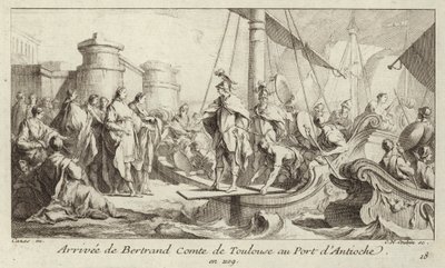Arrival of Bertrand, Count of Toulouse, at the port of Antioch, to take up his rule of the County of Tripoli by Charles Nicolas II Cochin