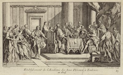 Establishment of the Academie des Jeux Floraux, the Oldest Literary Society in the Western World, Toulouse, France by Charles Nicolas II Cochin