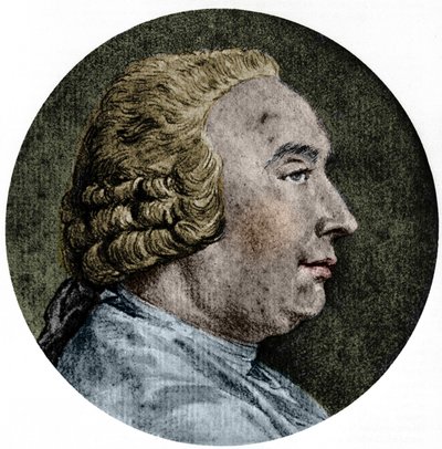 Portrait of David Hume, Scottish Philosopher (1711 to 1776) Drawing by Charles - Nicolas Cochin Jr. by Charles Nicolas II Cochin
