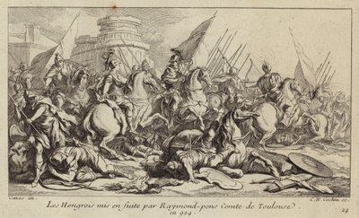 The Hungarian army put to flight by Raymond Pons, Count of Toulouse, 924 by Charles Nicolas II Cochin