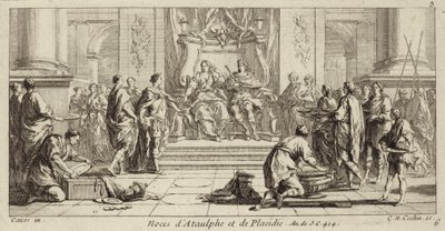 Wedding of Galla Placidia and Ataulf, King of the Visigoths, Narbonne, 414 by Charles Nicolas II Cochin