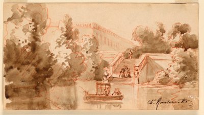 Imaginary View of the Castle Vaux-le-Vicomte by Charles Nicolas Ransonnette