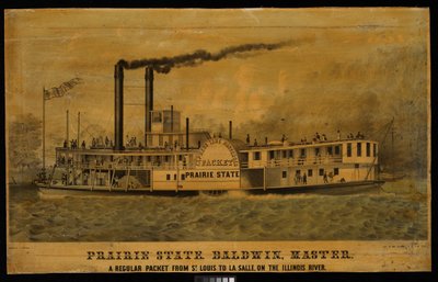 Prairie State. Baldwin, Master. A regular packet from St Louis to La Salle, on the Illinois River by Charles Parsons
