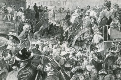 A Popular Cockney Resort: The Crowd at the Foot of Highgate Hill on Bank Holiday by Charles Paul Renouard