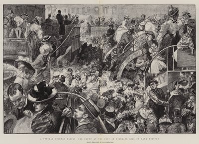 A Popular Cockney Resort, the Crowd at the Foot of Highgate Hill on Bank Holiday by Charles Paul Renouard