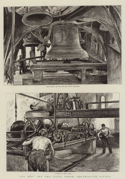 Big Ben and the Clock Tower, Westminster Palace by Charles Paul Renouard