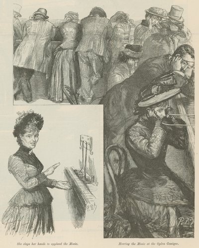 Hearing the music at the Opera Comique by Charles Paul Renouard