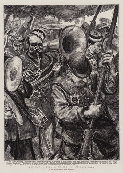 May Day in London, on the Way to Hyde Park by Charles Paul Renouard