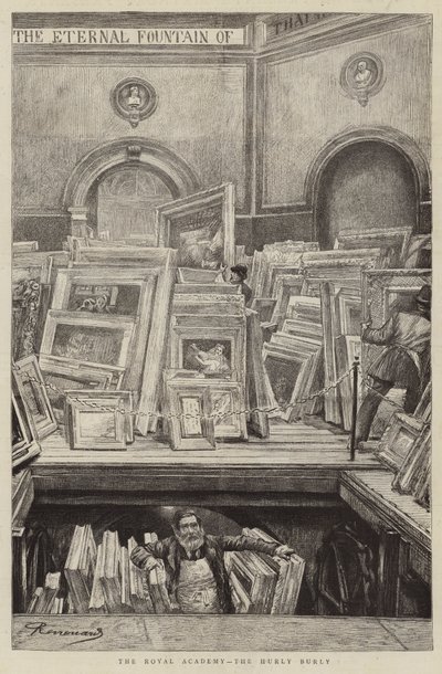The Royal Academy, the Hurly Burly by Charles Paul Renouard