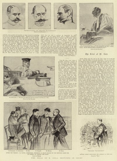 The Trial of Zola, Sketches in Court by Charles Paul Renouard