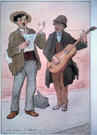 Small Metiers of Paris: Street Singers by Charles Pezeu dit Carlopez by Charles Pezeu Carlopez