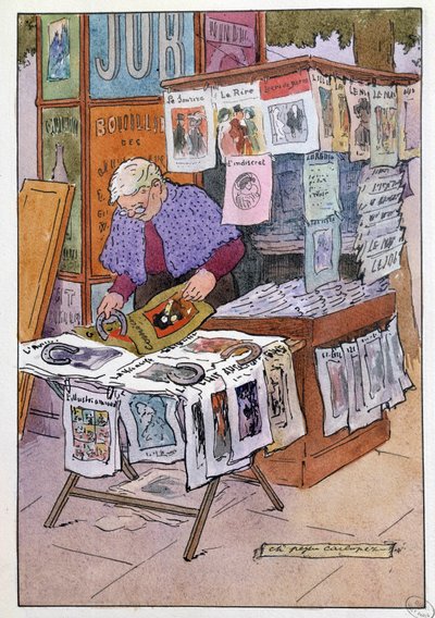 Small Metiers of Paris: The Kiosk Has Newspapers by Charles Pezeu Carlopez