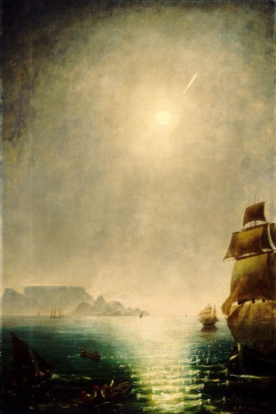 Moonlight View Over Table Bay Showing the Great Comet of 1843 by Charles Piazzi Smyth