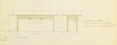 Design for a Dining Table and Small Table by Charles Rennie Mackintosh