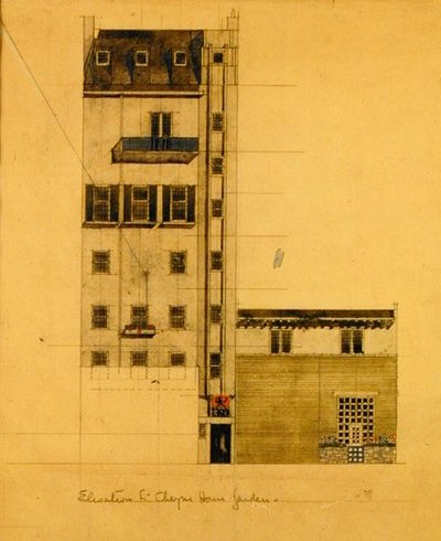 Elevation of Proposed Studio in Glebe Place and Upper Cheyne Walk by Charles Rennie Mackintosh