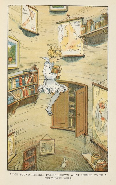 Alice found herself falling down what seemed to be a very deep well. by Charles Robinson
