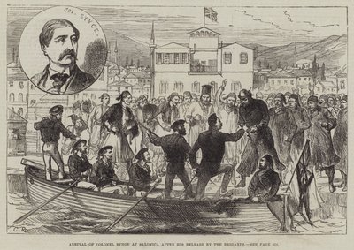 Arrival of Colonel Synge at Salonica after his Release by the Brigands by Sir John Charles Robinson