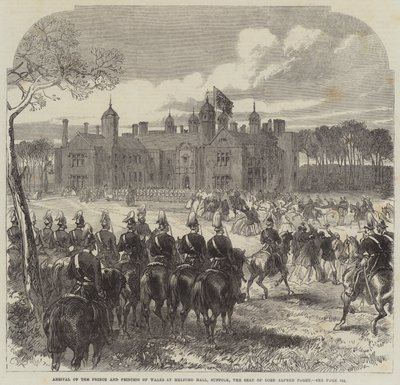 Arrival of the Prince and Princess of Wales at Melford Hall, Suffolk, the Seat of Lord Alfred Paget by Sir John Charles Robinson