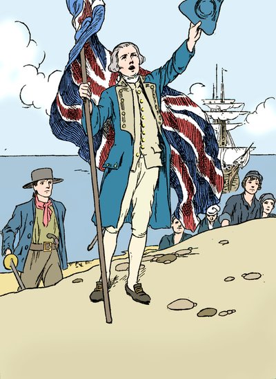 Captain Cook Landing in Australia by Charles Robinson