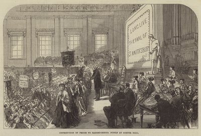 Distribution of Prizes to Ragged-School Pupils at Exeter Hall by Sir John Charles Robinson