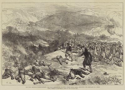 The War, Battle of Kniejesevacz, the First Brigade of Infantry, under Hafiz Pasha, attacking the Servians in a Wood by Sir John Charles Robinson