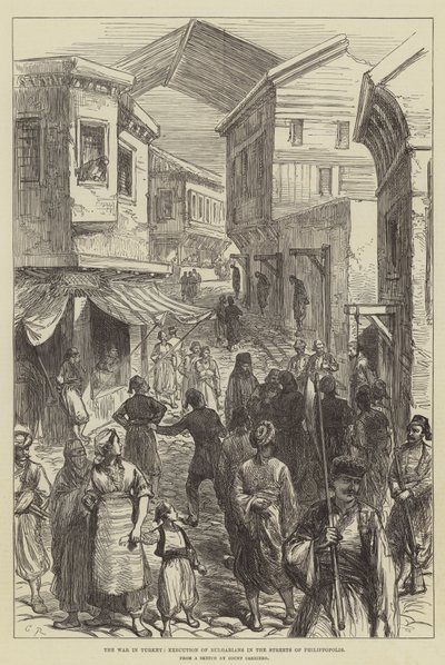 The War in Turkey, Execution of Bulgarians in the Streets of Philippopolis by Sir John Charles Robinson