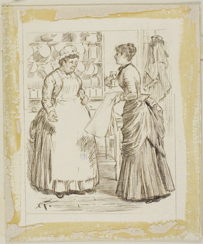 In the Kitchen by Charles Samuel Keene