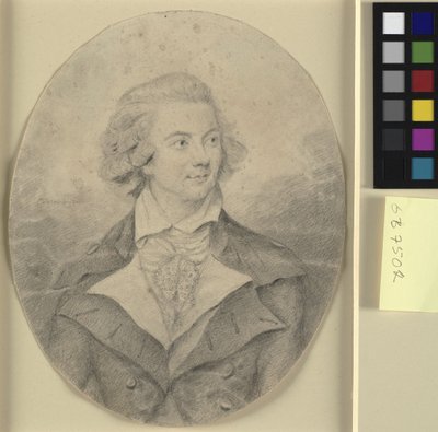 Head and Shoulders Portrait of a Man, Full Face to the Right in an Oval by Charles Townley