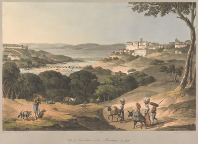 City of Coimbra on the Mondego in 1810 by Charles Turner