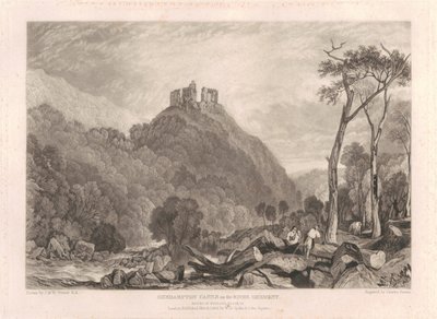 Okehampton Castle on the River Okement by Charles Turner