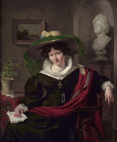 Portrait of Carolina Frederica Kerst, Wife of Louis Royer by Charles van Beveren