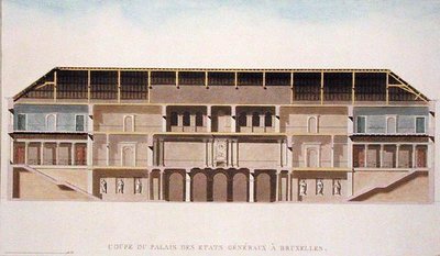 Cross Section of the Palais des Etats Generaux, Brussels, from 