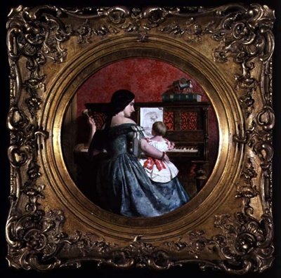 The First Piano Lesson by Charles West (attr. to) Cope