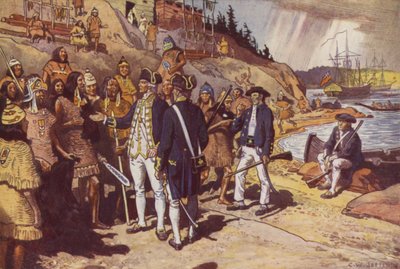 Captain Cook at Nootka by Charles William (after) Jefferys