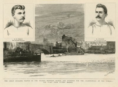 The Great Sculling Match on the Thames between Searle and O