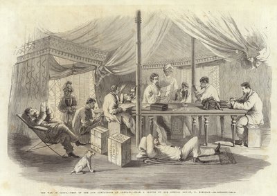 The War in China - Tent of the 15th Punjaubees at Pehtang by Charles Wirgman