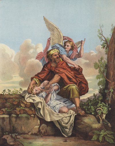 The Angel Intervening to Stop Abraham Sacrificing His Son Isaac by Charles after Le Brun
