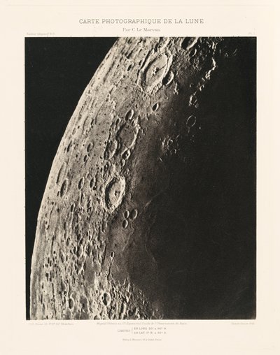 Photographic Chart of the Moon, plate I, February 23 by Charles le Morvan