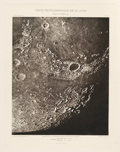 Photographic Chart of the Moon, plate XVIII, April 17 by Charles le Morvan