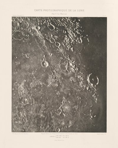 Photographic Chart of the Moon, plate XX, March 22 by Charles le Morvan