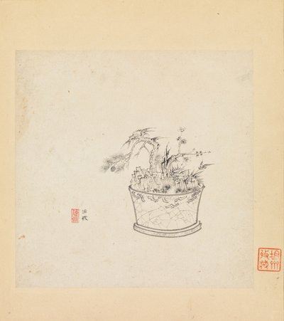 Miscellaneous Studies, one leaf dated 1619 by Chen Hongshou